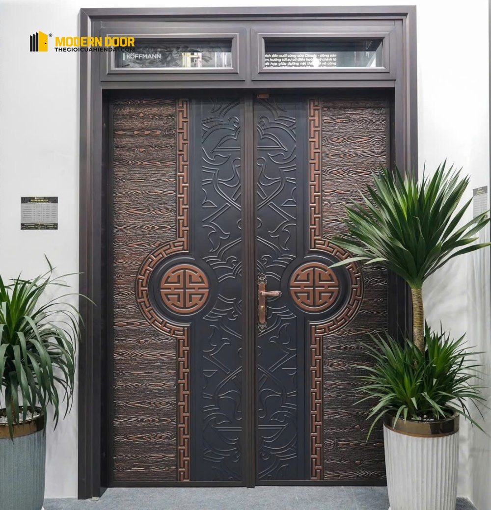 Cửa thép vân gỗ Koffmann - Mẫu 6