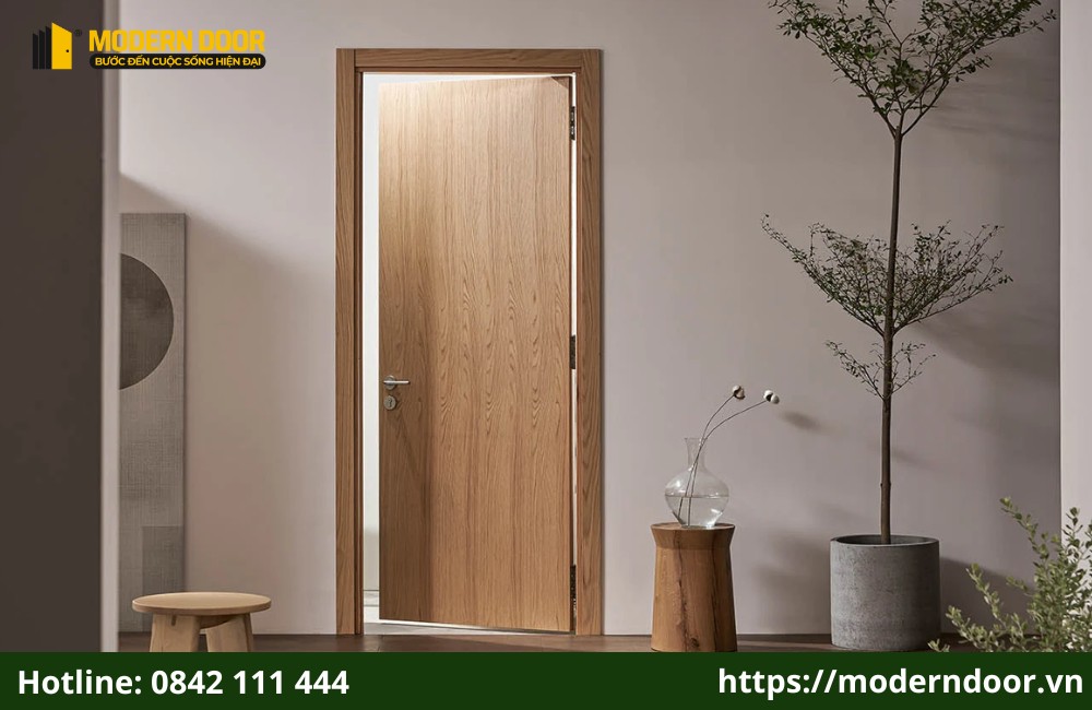 Cửa đi 1 cánh mở quay  thường dùng cho phòng ngủ nhỏ dưới 20m2