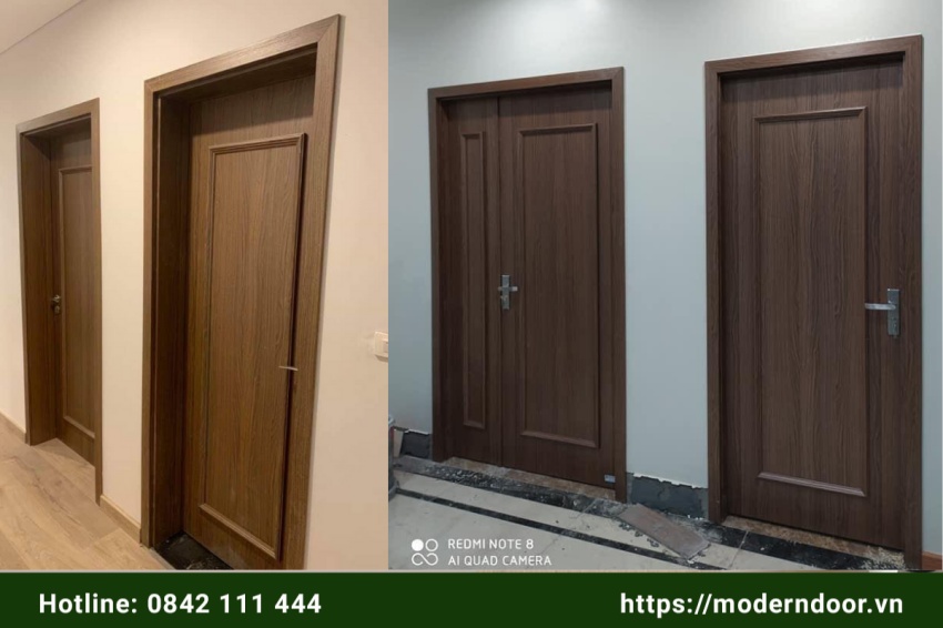 cửa gỗ composite phào nổi