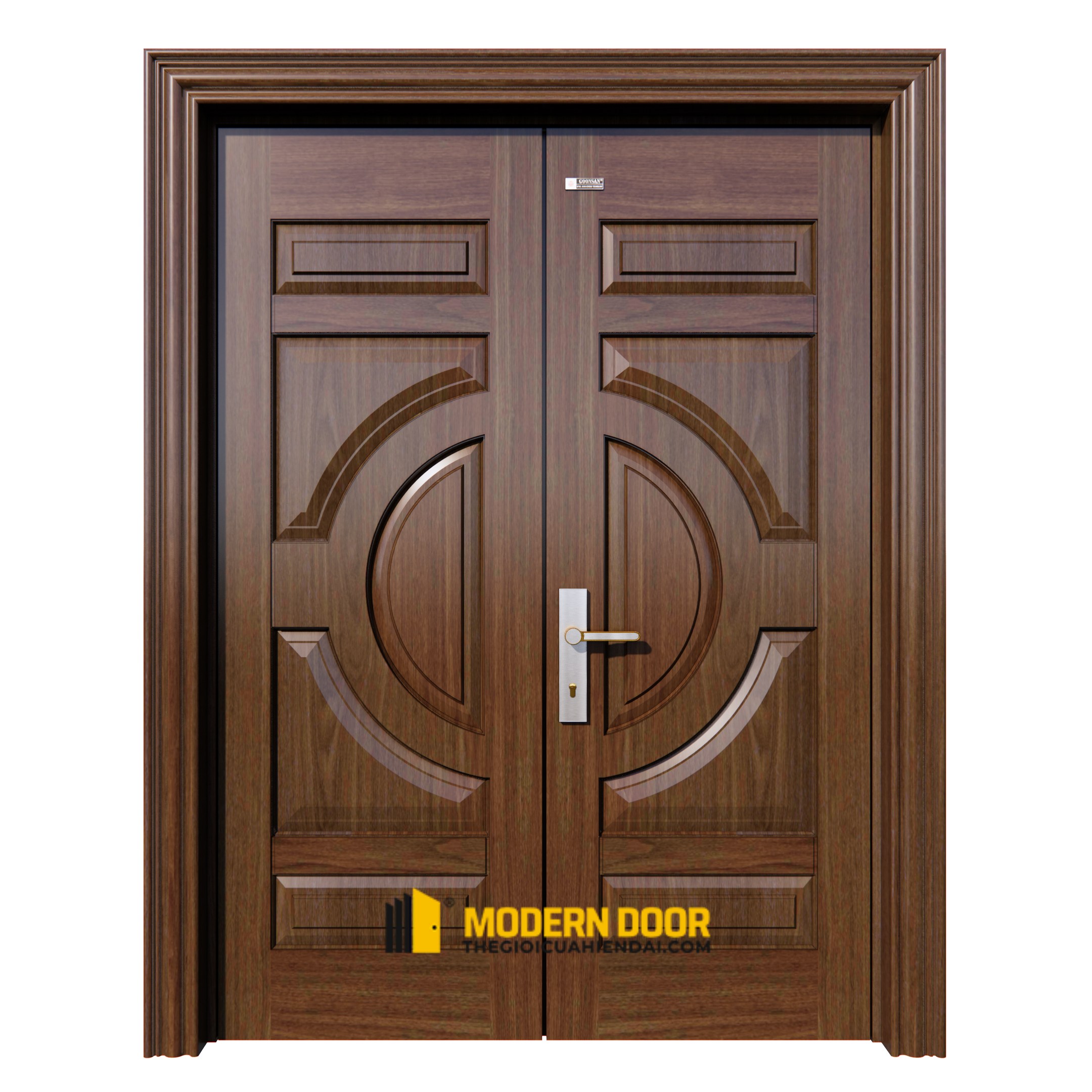 Cửa thép vân gỗ 2 cánh – MD.GS2H4