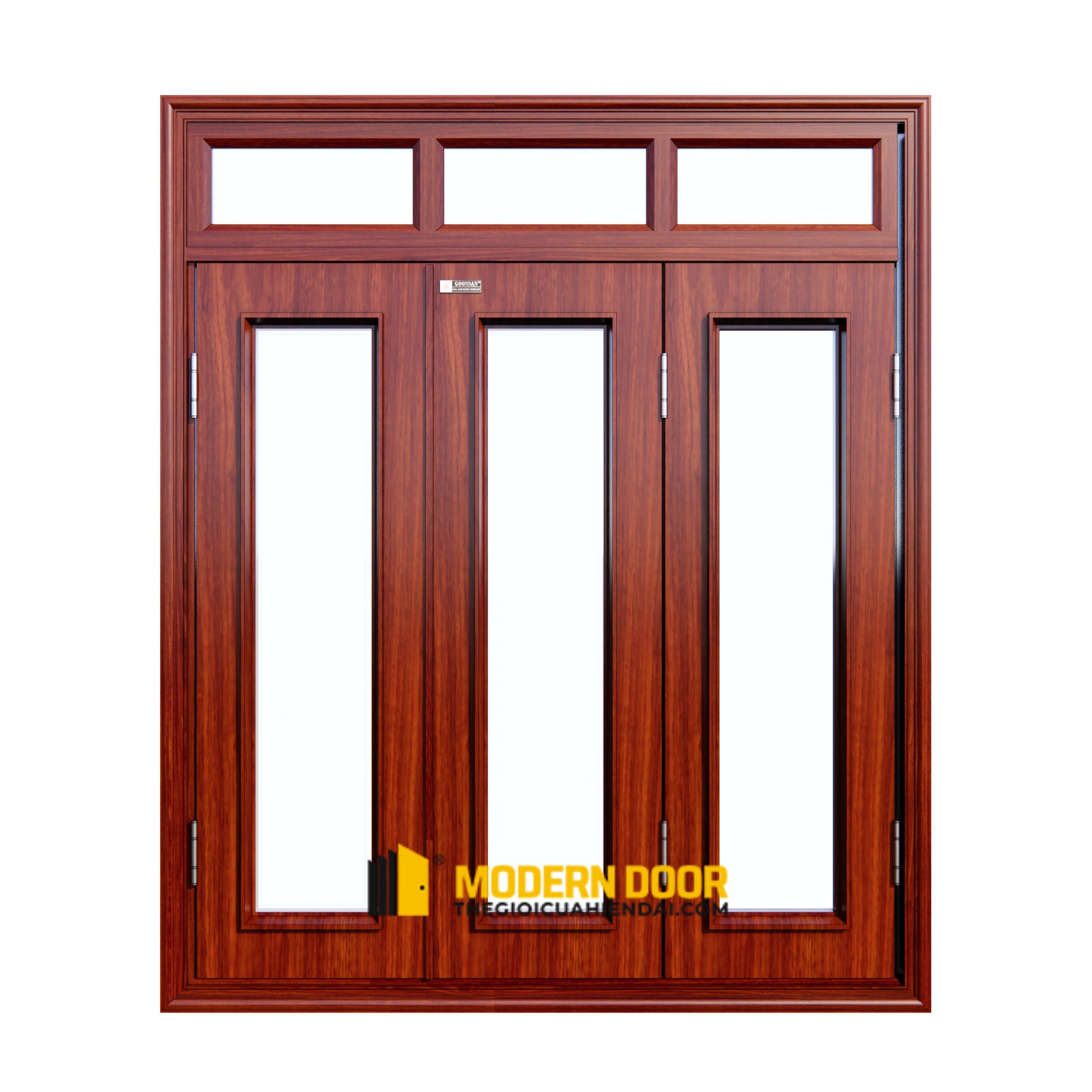 CỬA SỔ VÂN GỖ 3 CÁNH – MD.CS3H0K ( Đỏ )