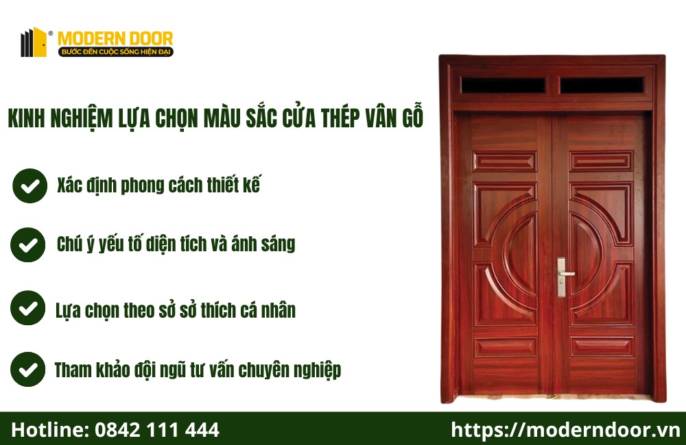 Kinh nghiệm lựa chọn màu sắc cửa thép vân gỗ