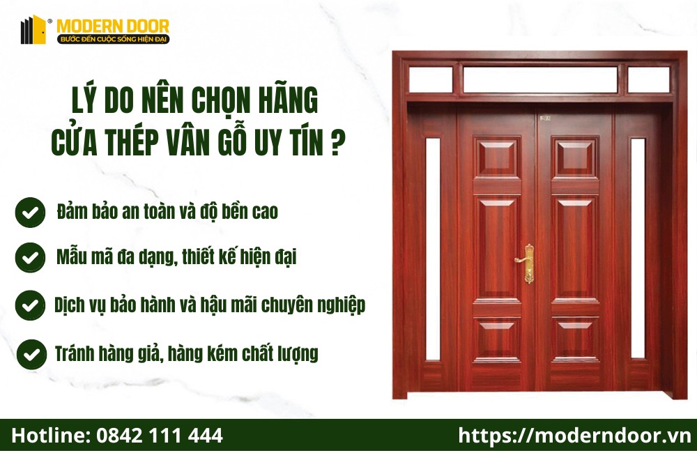 Lý do nên lựa chọn hãng cửa thép vân gỗ uy tín