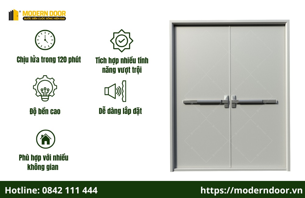 Ưu điểm của sản phẩm cửa thép chống cháy EI120