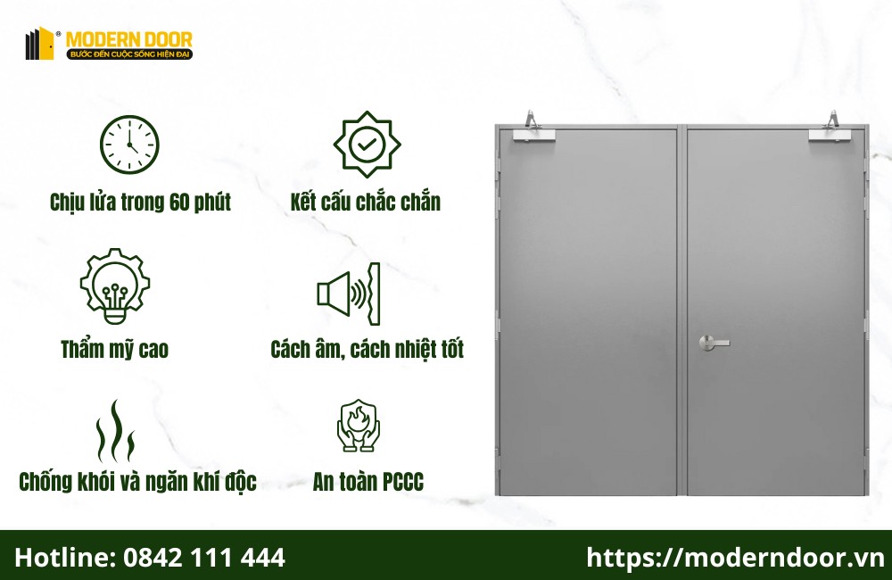 Ưu điểm của cửa thép chống cháy EI60