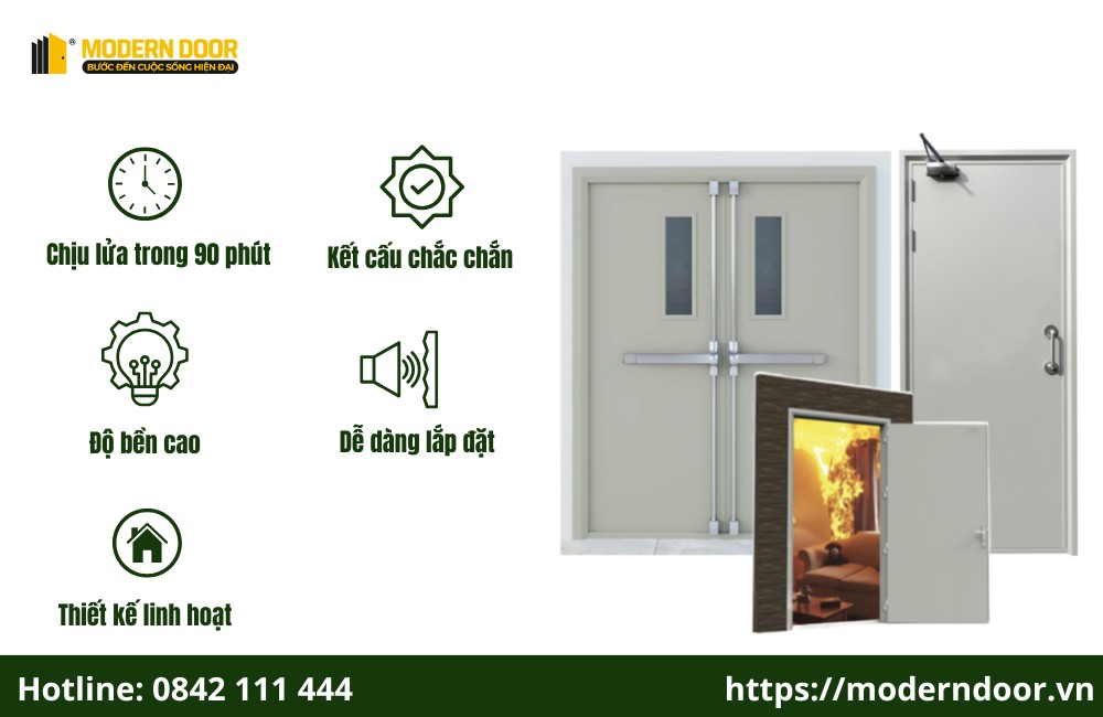 Ưu điểm khi sử dụng cửa thép chống cháy EI90