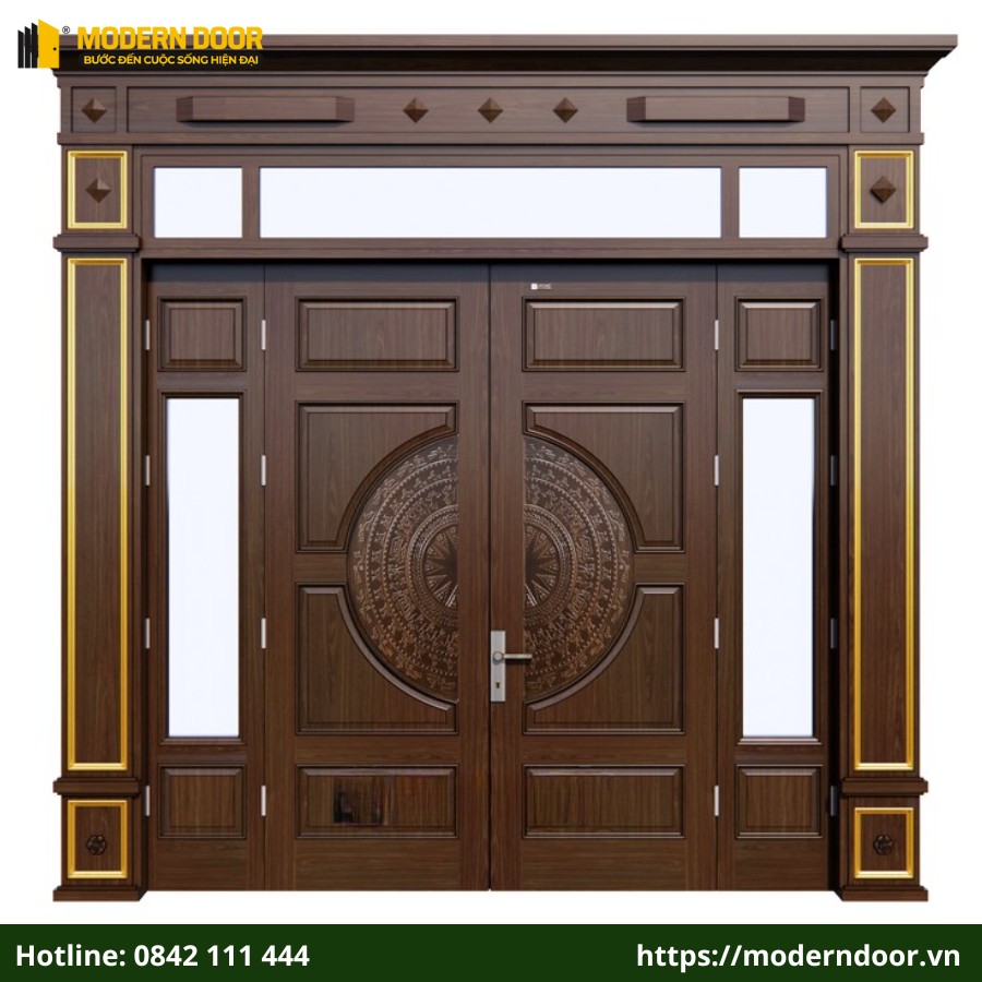 Cửa thép vân gỗ hoàn thiện - Mẫu 5
