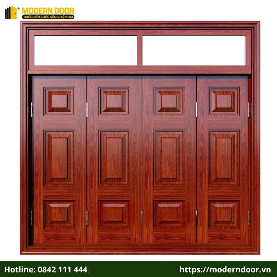 Cửa thép vân gỗ hoàn thiện - Mẫu 1