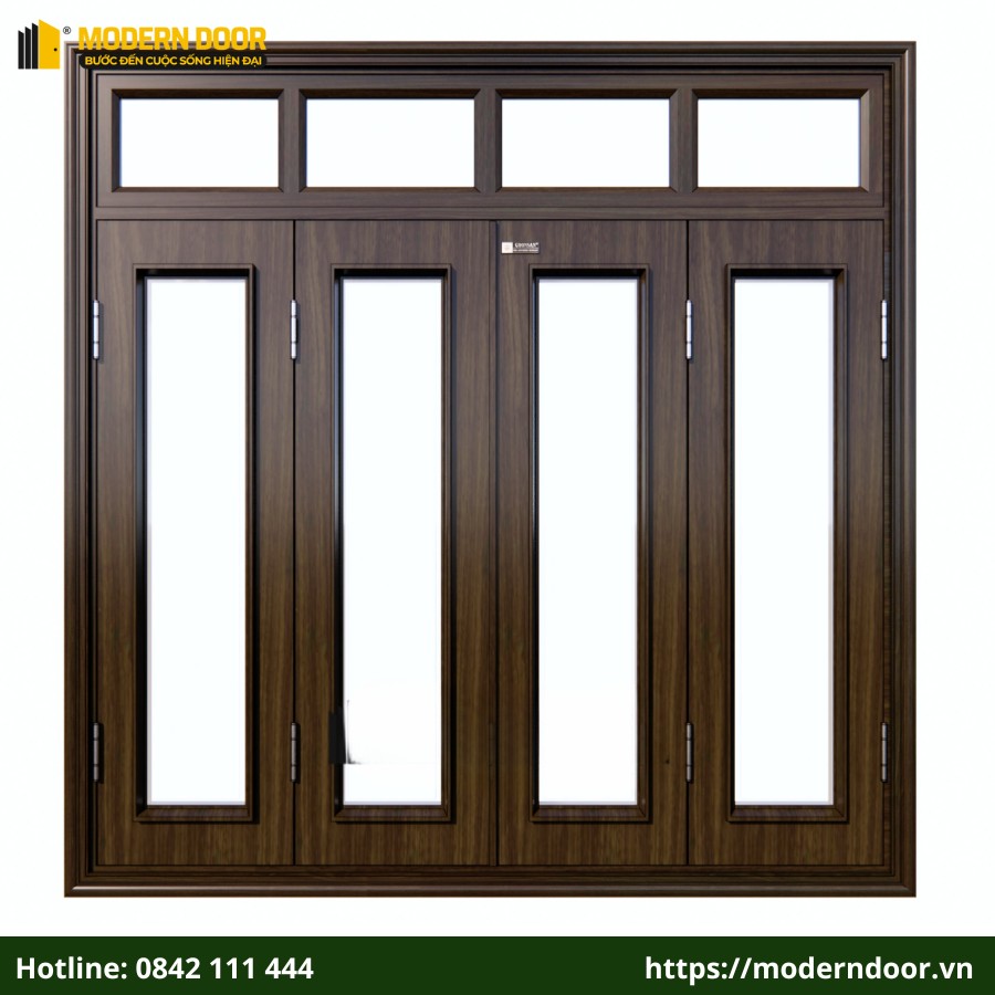 Cửa thép vân gỗ hoàn thiện - Mẫu 2