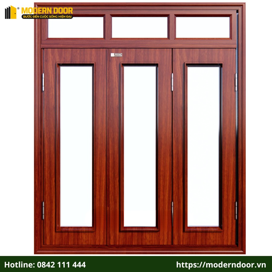 Cửa thép vân gỗ hoàn thiện - Mẫu 3