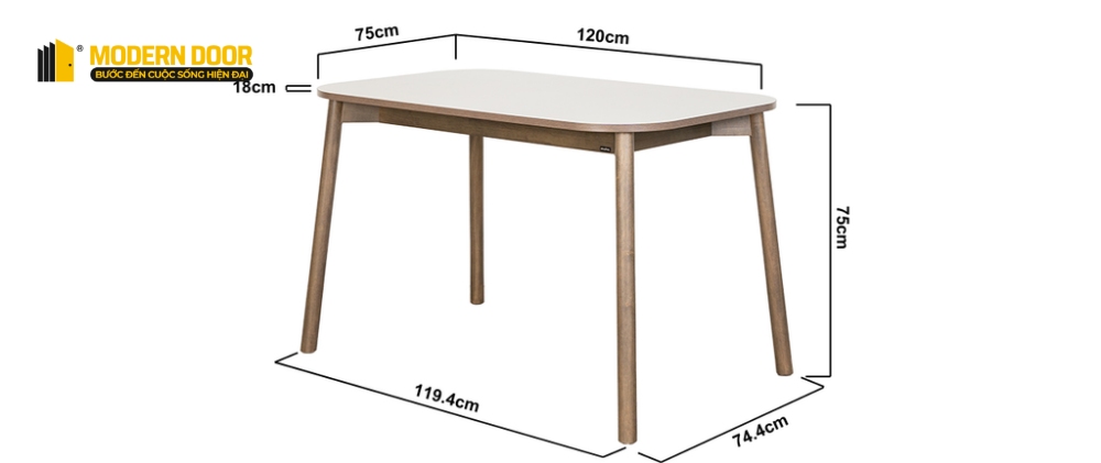 Combo Basic Phòng Ăn Narvik 201 Màu Nâu 2 Combo Basic Phòng Ăn Narvik 201 Màu Nâu