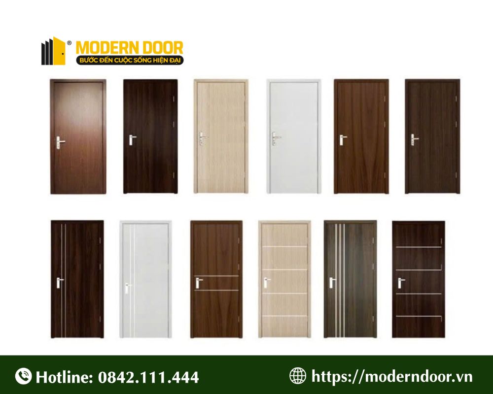 Bảng màu cửa nhựa composite vân gỗ đa dạng, nhiều lựa chọn cho gia chủ khi thiết kế, thi công nhà cửa