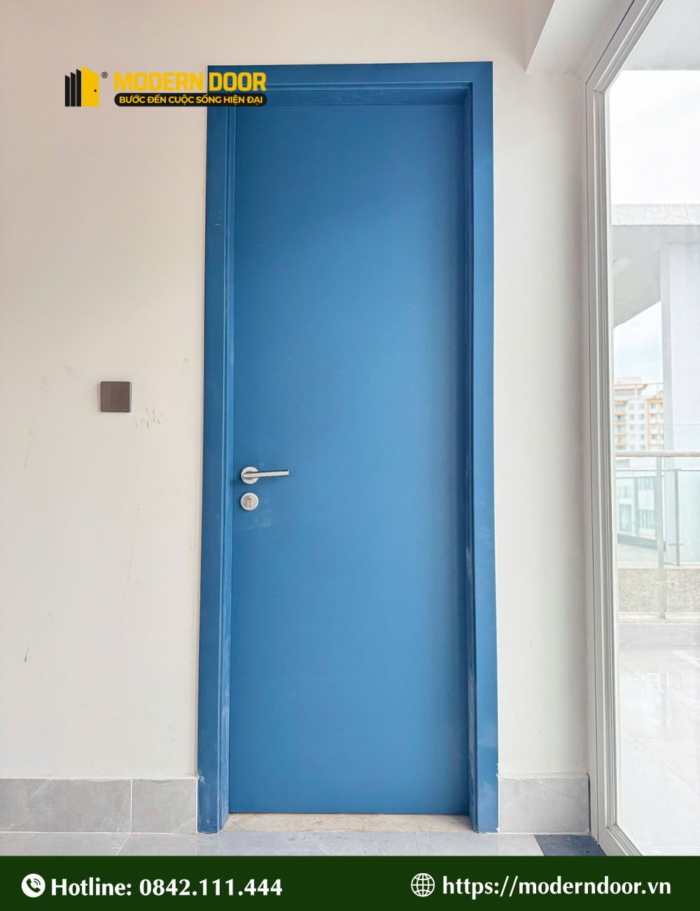 Mẫu cửa nhựa composite đơn sắc số 4