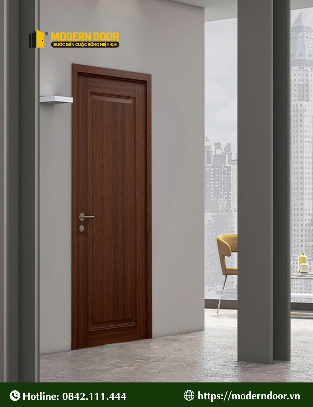 Mẫu cửa nhựa composite vân gỗ số 1