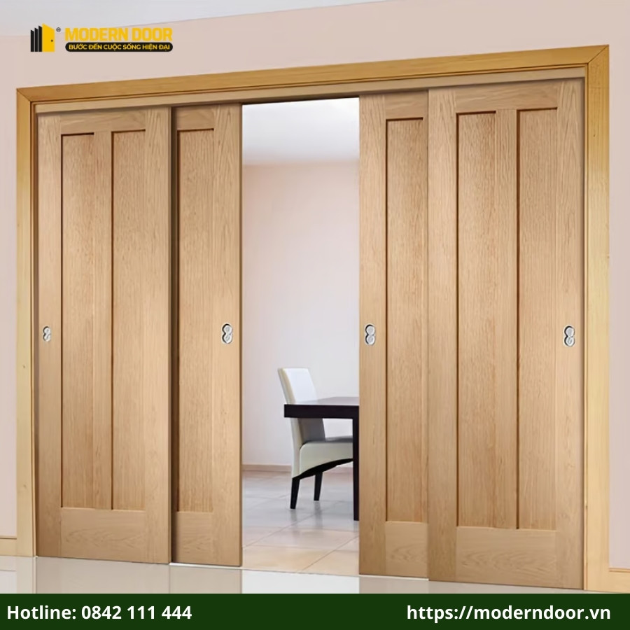 Cửa lùa nhựa giả gỗ được yêu thích nhờ sự kết hợp giữa vẻ đẹp sang trọng và tính tiện dụng
