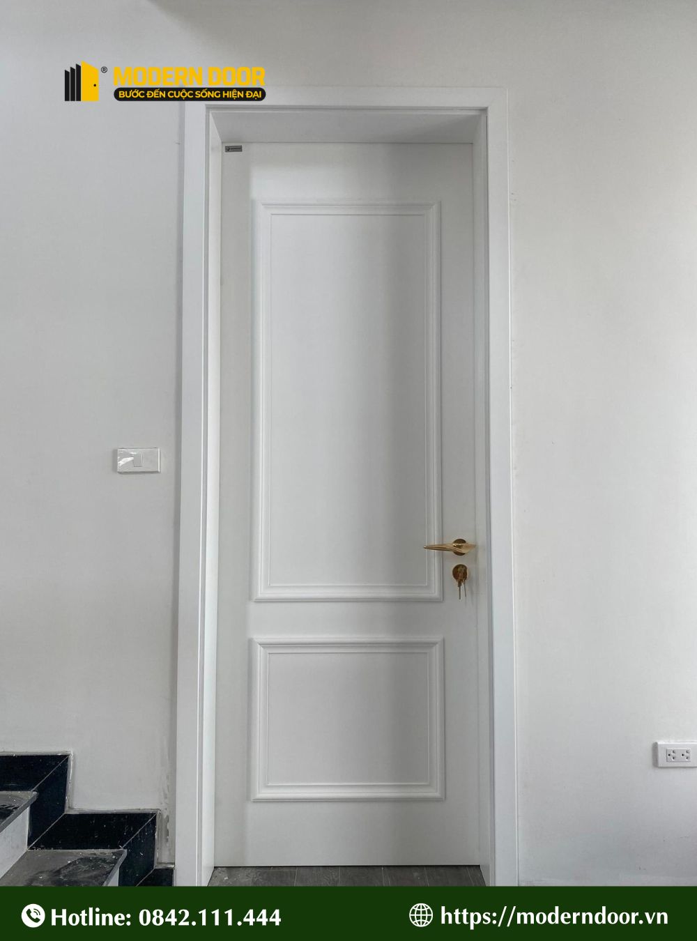 Mẫu cửa composite màu trắng số 1