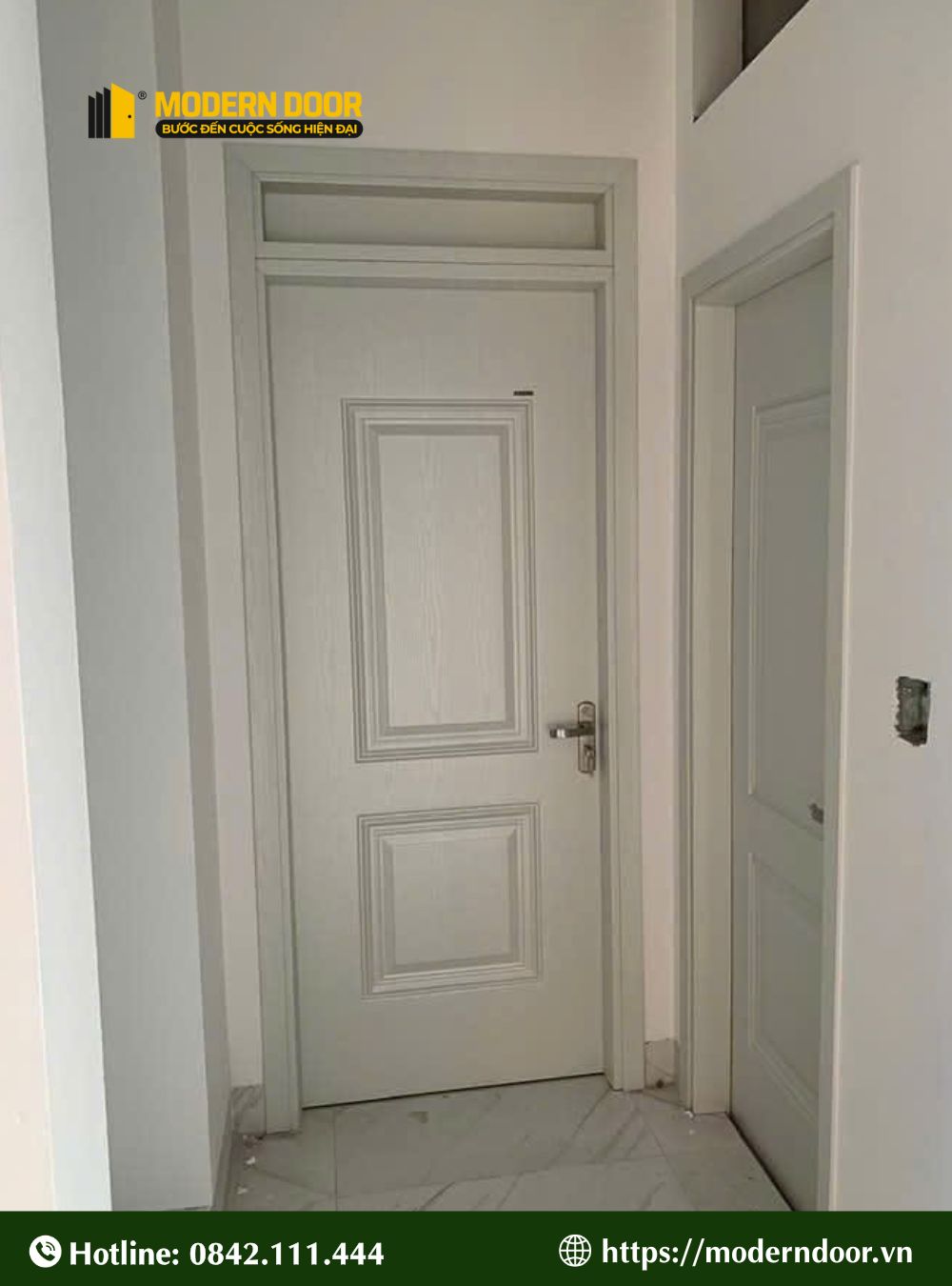 Mẫu cửa composite màu trắng số 8