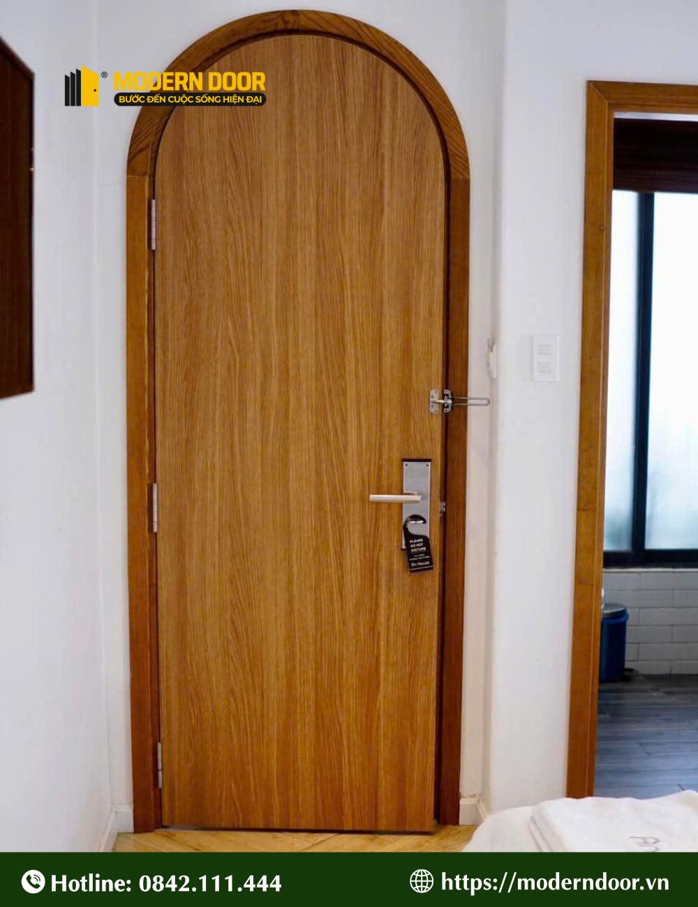 Mẫu cửa vòm nhựa composite 13 - Màu gỗ nguyên bản