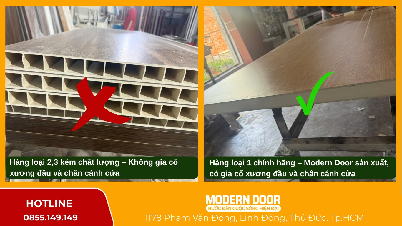 Gia cố xương đầu và chân cánh cửa composite