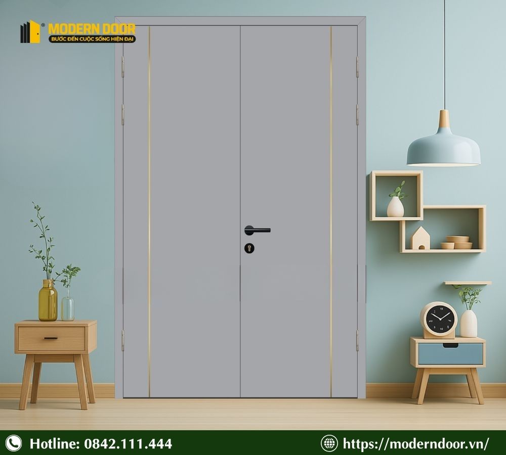 Báo Giá Các Loại Cửa Cách Âm Phòng Ngủ Mới Nhất 2026 36 Mẫu cửa đôi phù hợp với không gian lớn, chất liệu gỗ công nghiệp MDF