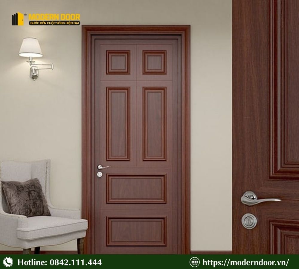 Báo Giá Các Loại Cửa Cách Âm Phòng Ngủ Mới Nhất 2026 45 Mẫu cửa cách âm gỗ tự nhiên, thiết kế phong cách truyền thống, đậm chất Việt Nam, phù hợp lắp đặt cho phòng ngủ