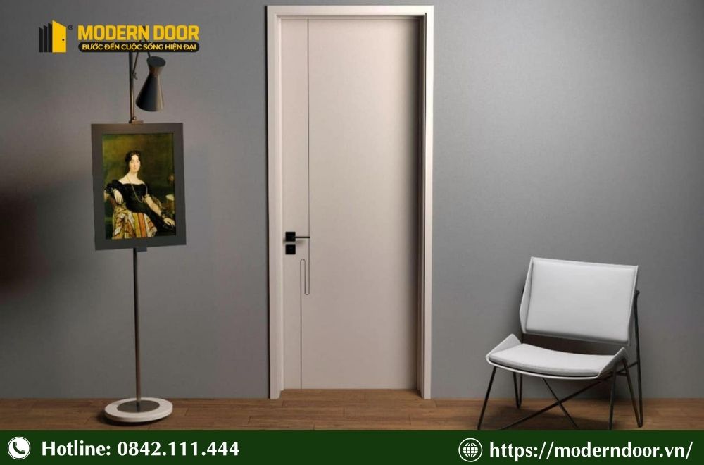 Báo Giá Các Loại Cửa Cách Âm Phòng Ngủ Mới Nhất 2026 47 Mẫu cửa gỗ công nghiệp MDF trơn, màu trắng ngà tối giản