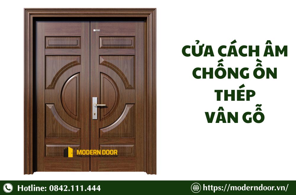 Báo Giá Các Loại Cửa Cách Âm Phòng Ngủ Mới Nhất 2026 31 Cửa cách âm chống ồn thép vân gỗ bền đẹp