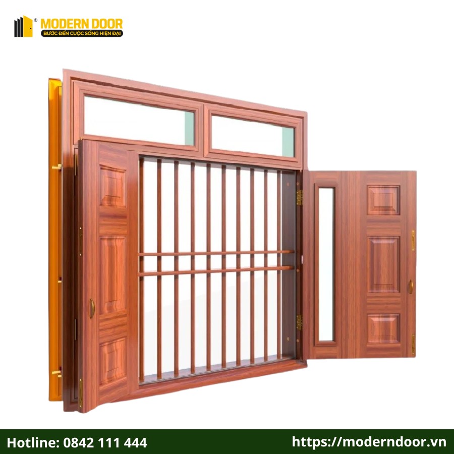 Báo Giá Cửa Thép Vân Gỗ Cao Cấp, Mẫu Đẹp Mới Nhất 2025 81 mẫu cửa sổ thép vân gỗ