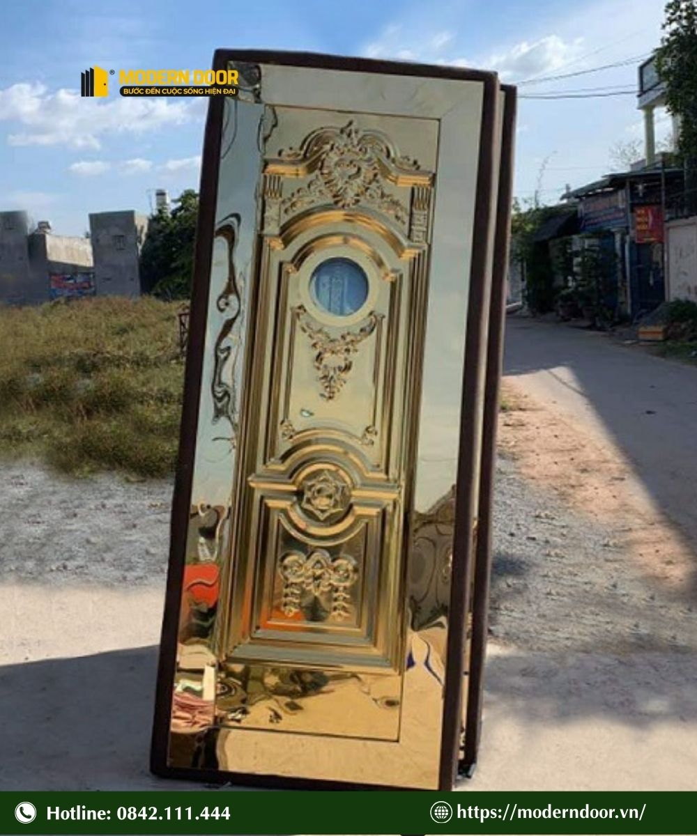 Bảng giá cửa cách âm phòng karaoke mới nhất 2026 33 Mẫu cửa cách âm phòng karaoke số 12, chi tiết hoa văn sắc sảo, tỉ mỉ